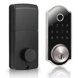 Decoriten Fingerprint Door Lock Touch Screen Smart Electronic Digital Nickel Blk